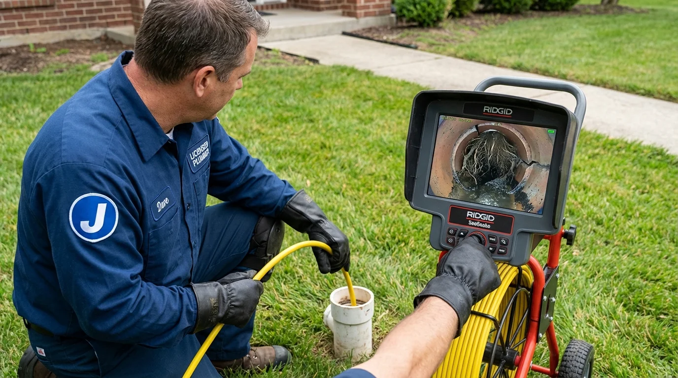 Sewer camera inspection being performed by Johns Plumbing LLC in Trinity